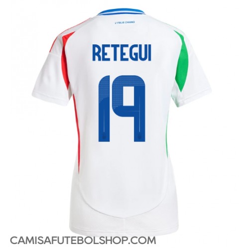 Camisa de time de futebol Itália Mateo Retegui #19 Replicas 2º Equipamento Feminina Europeu 2024 Manga Curta